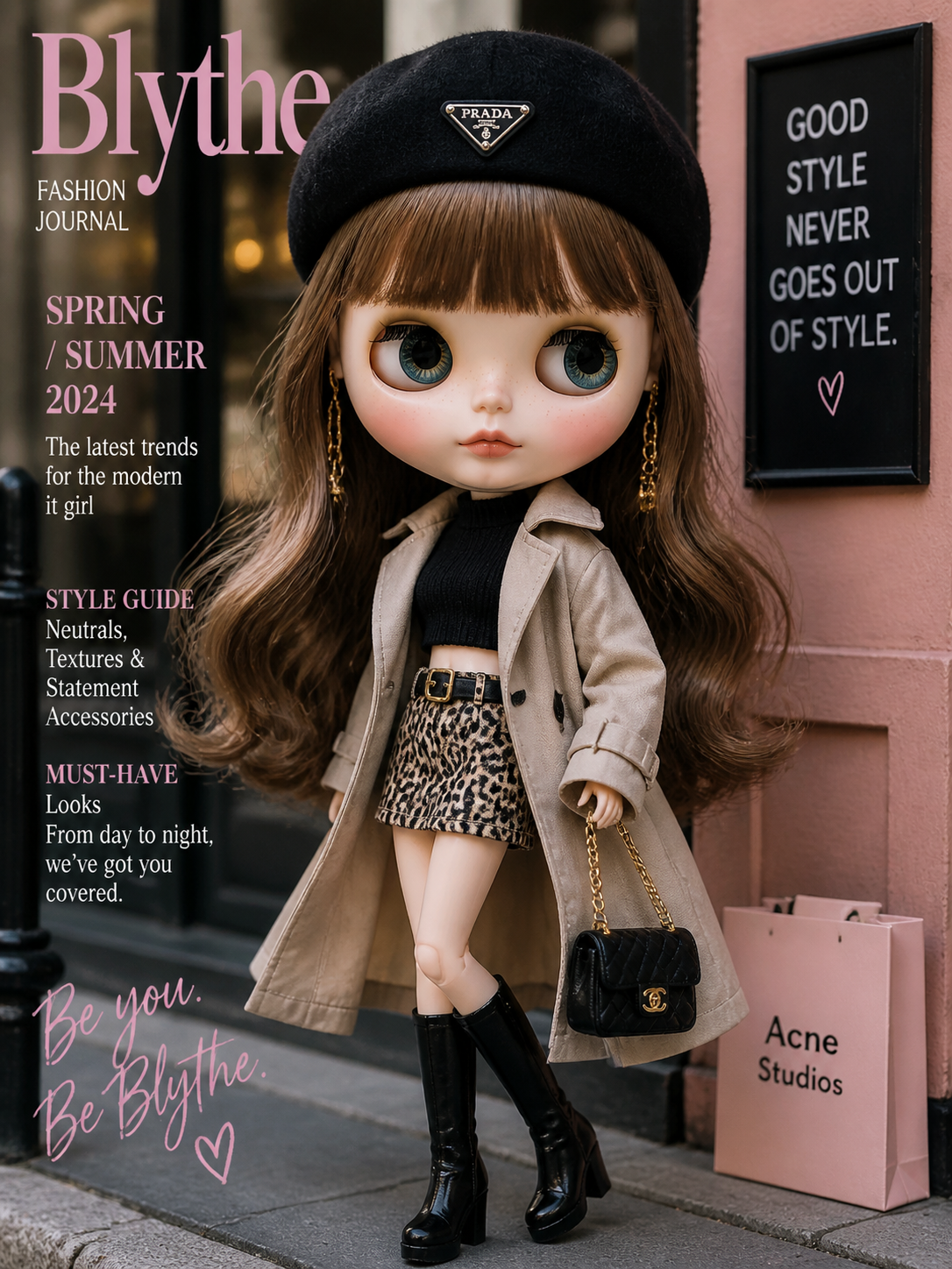 Modern fashion Blythe doll style template